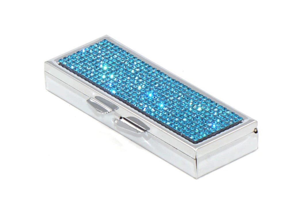 Aquamarine Dark Crystals | Pill Case, Pill Box or Pill Container (6 Slots Rectangular) - Rangsee by MJ