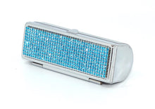 Cargar imagen en el visor de la galería, Aquamarine Dark Crystals | Big (Round Bottom) Lipstick Box or Lipstick Case with Mirror - Rangsee by MJ
