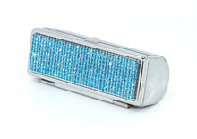 Load image into Gallery viewer, Royal Blue Crystals | Big (Round Bottom) Lipstick Box or Lipstick Case with Mirror
