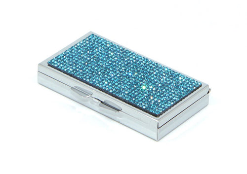 Aquamarine Light Crystals | Pill Case, Pill Box or Pill Container (3 Slots Rectangular) - Rangsee by MJ