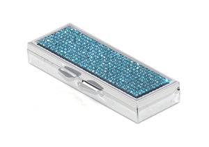 Aquamarine Light Crystals | Pill Case, Pill Box or Pill Container (6 Slots Rectangular) - Rangsee by MJ