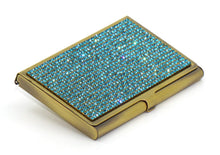 Load image into Gallery viewer, Gold Topaz Crystals | Brass Type Card Holder or Business Card Case
