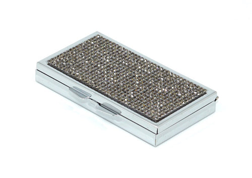Black Diamond Crystals | Pill Case, Pill Box or Pill Container (3 Slots Rectangular) - Rangsee by MJ