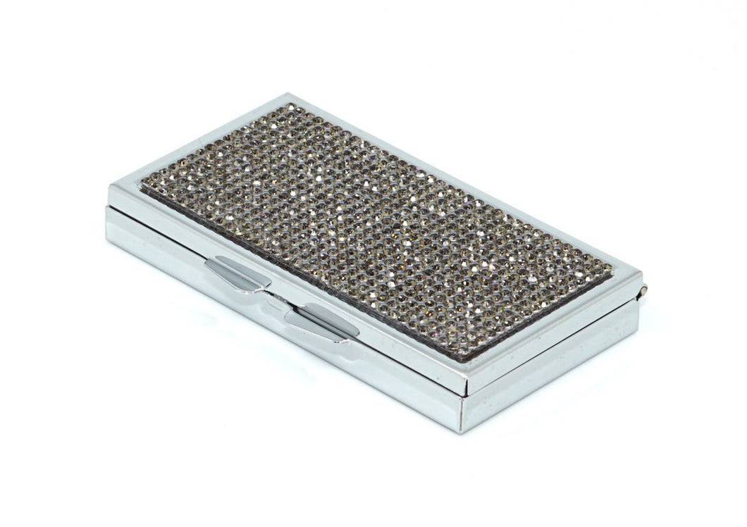 Black Diamond Crystals | Pill Case, Pill Box or Pill Container (3 Slots Rectangular) - Rangsee by MJ