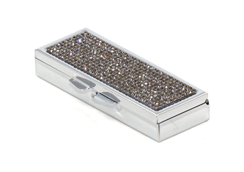 Black Diamond Crystals | Pill Case, Pill Box or Pill Container (6 Slots Rectangular)