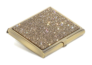 Black Diamond Crystals | Brass Type Card Holder or Business Card Case - Rangsee by MJ
