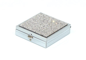Clear Diamond Crystals | Pill Case, Pill Box or Pill Container (2 Slots Square)
