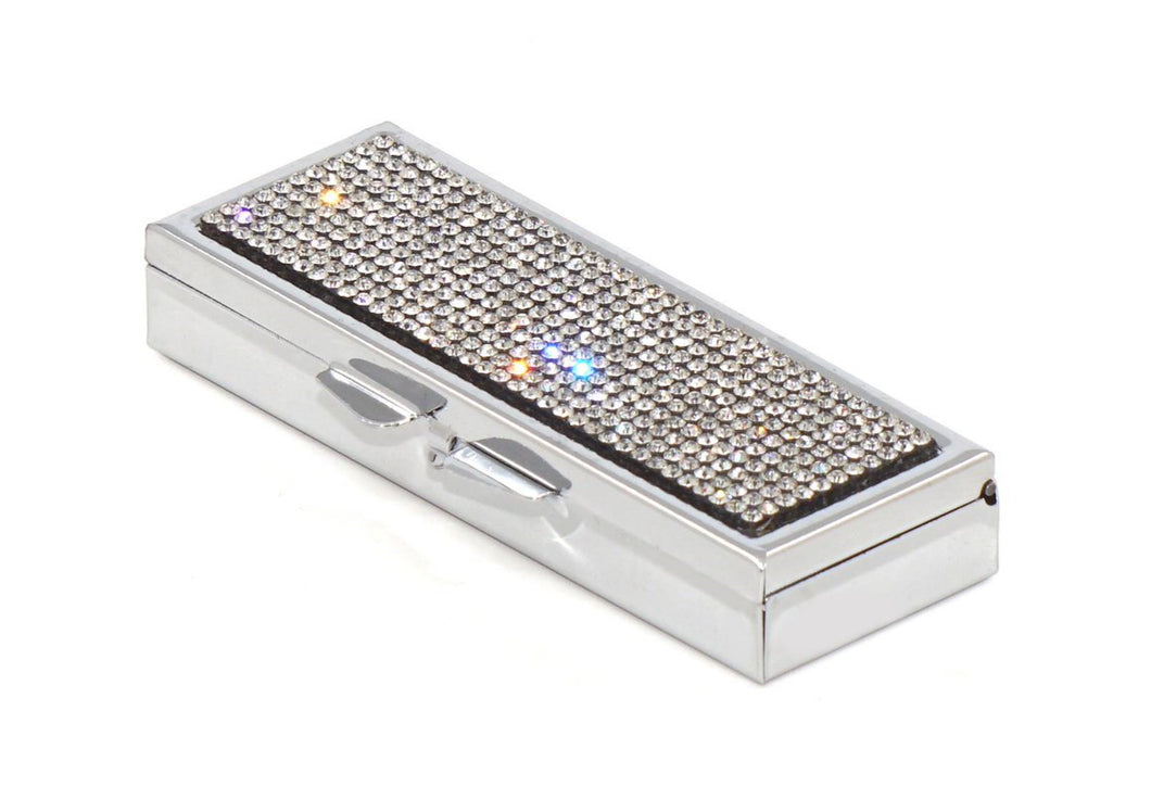 Clear Diamond Crystals | Pill Case, Pill Box or Pill Container (6 Slots Rectangular)