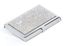 Load image into Gallery viewer, Blue Sapphire Crystals | Stainless Steel Type Card Holder or Business Card Case
