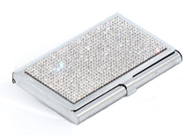 Load image into Gallery viewer, Aquamarine Light Crystals | Stainless Steel Type Card Holder or Business Card Case - Rangsee by MJ
