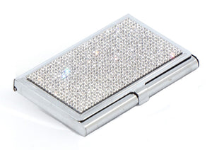 Clear Diamond Crystals | Stainless Steel Type Card Holder or Business Card Case - Rangsee by MJ