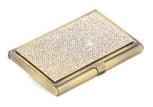 Load image into Gallery viewer, Blue Sapphire Crystals | Brass Type Card Holder or Business Card Case - Rangsee by MJ
