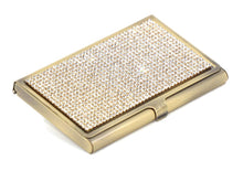 Load image into Gallery viewer, Aquamarine Light Crystals | Brass Type Card Holder or Business Card Case - Rangsee by MJ
