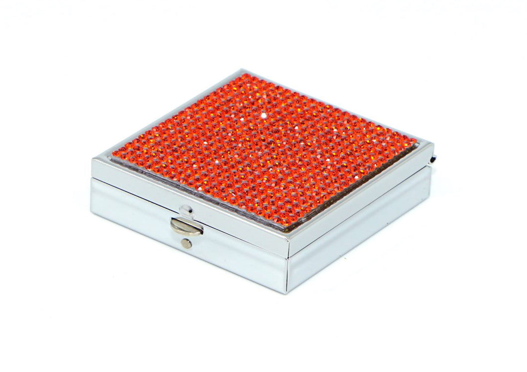 Coral (Orange Type) Crystals | Pill Case, Pill Box or Pill Container (2 Slots Square)