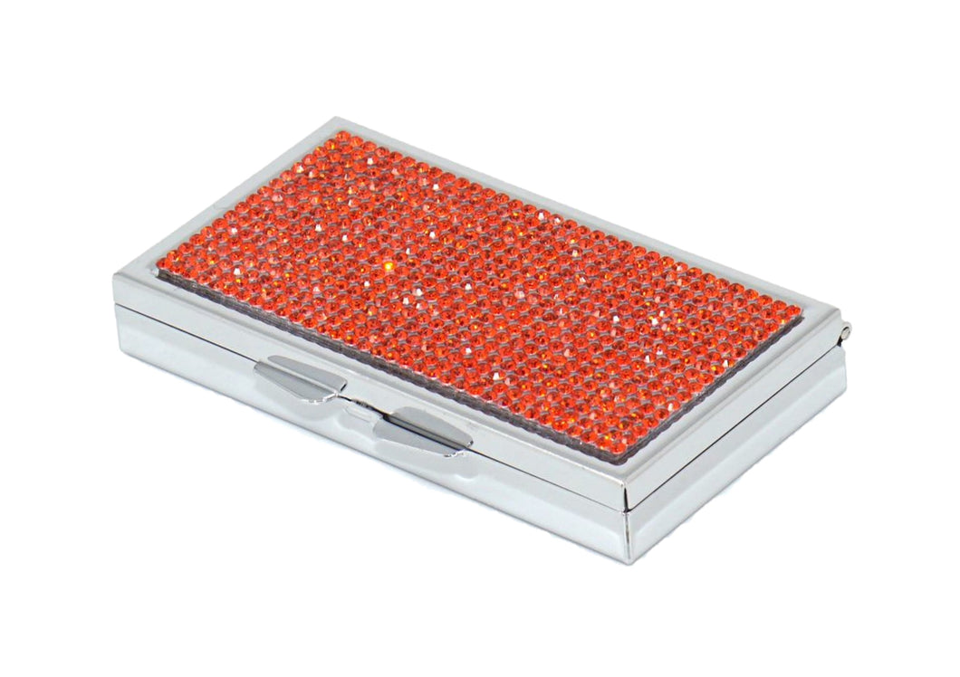 Coral (Orange Type) Crystals | Pill Case, Pill Box or Pill Container (3 Slots Rectangular)