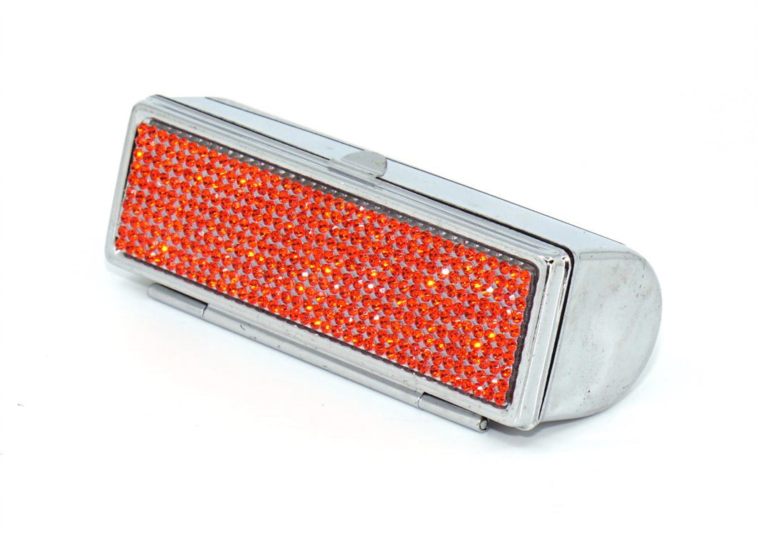 Coral (Orange Type) Crystals | Big (Round Bottom) Lipstick Box or Lipstick Case with Mirror