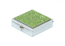 Load image into Gallery viewer, Green Peridot Crystals | Pill Case, Pill Box or Pill Container (2 Slots Square)
