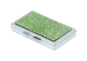 Green Peridot Crystals | Pill Case, Pill Box or Pill Container (3 Slots Rectangular) - Rangsee by MJ