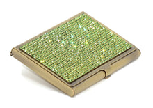 Load image into Gallery viewer, Blue Sapphire Crystals | Brass Type Card Holder or Business Card Case - Rangsee by MJ
