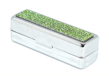 Load image into Gallery viewer, Clear Diamond Crystals | Small (Flat Bottom) Lipstick Box or Lipstick Case with Mirror
