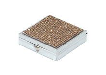 Load image into Gallery viewer, Gold Topaz Crystals | Pill Case, Pill Box or Pill Container (2 Slots Square)
