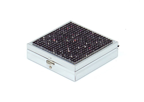Purple Amethyst (Dark) Crystals | Pill Case, Pill Box or Pill Container (2 Slots Square)