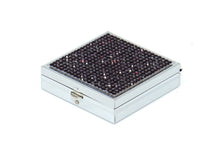 Load image into Gallery viewer, Jet Black Crystals | Pill Case, Pill Box or Pill Container (2 Slots Square)
