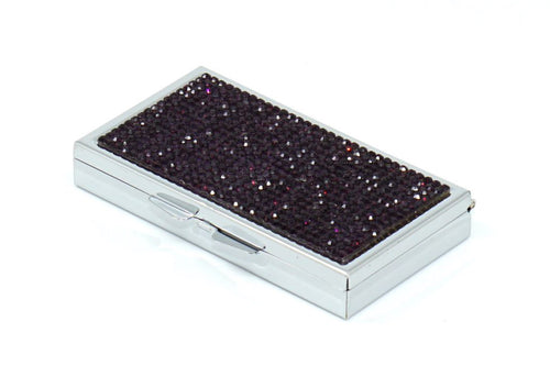 Purple Amethyst (Dark) Crystals | Pill Case, Pill Box or Pill Container (3 Slots Rectangular) - Rangsee by MJ