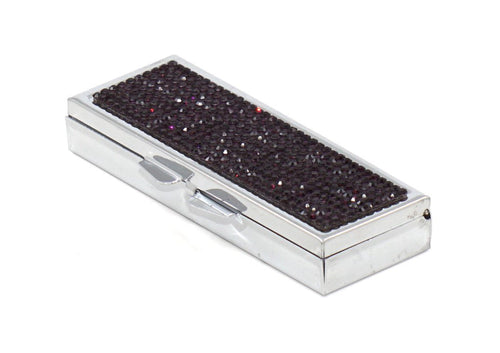 Purple Amethyst (Dark) Crystals | Pill Case, Pill Box or Pill Container (6 Slots Rectangular)