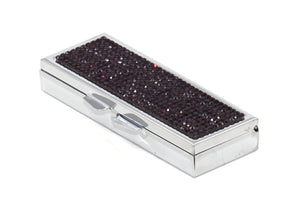Purple Amethyst (Dark) Crystals | Pill Case, Pill Box or Pill Container (6 Slots Rectangular) - Rangsee by MJ