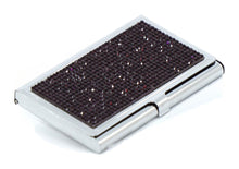 Load image into Gallery viewer, Black Diamond Crystals | Stainless Steel Type Card Holder or Business Card Case
