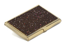 Load image into Gallery viewer, Red Siam Crystals | Brass Type Card Holder or Business Card Case
