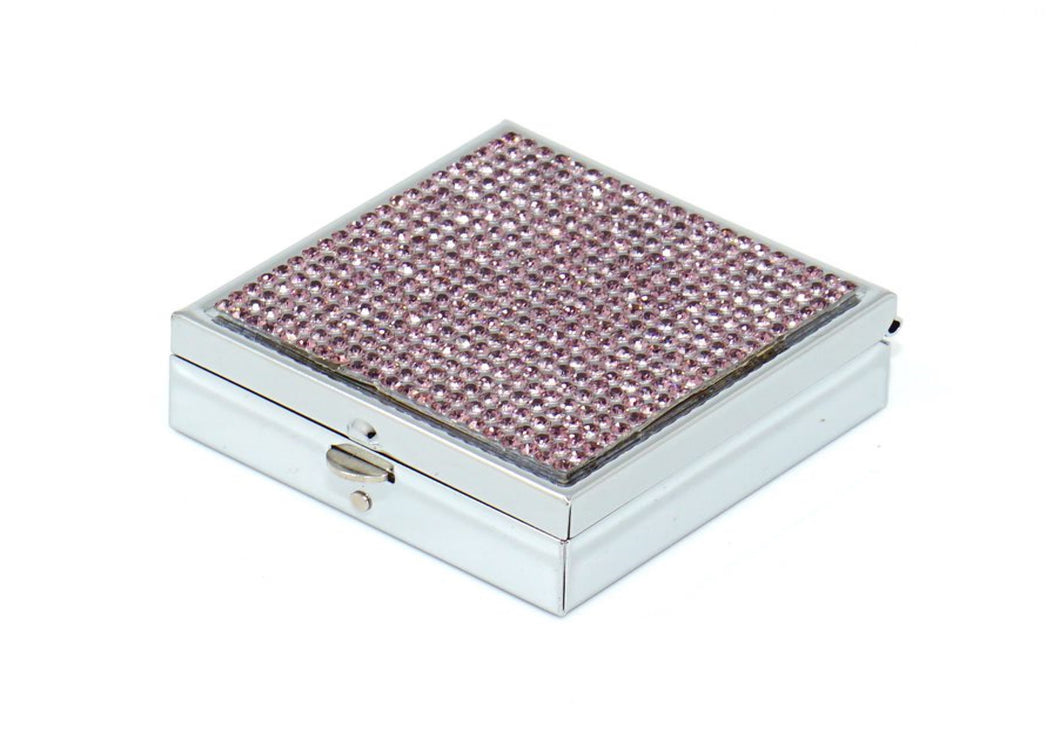Purple Amethyst (Light) Crystals | Pill Case, Pill Box or Pill Container (2 Slots Square)