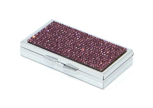 Purple Amethyst (Light) Crystals | Pill Case, Pill Box or Pill Container (3 Slots Rectangular) - Rangsee by MJ