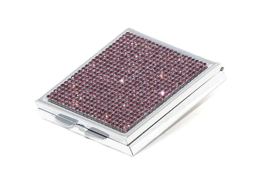Purple Amethyst (Light) Crystals | Pill Case, Pill Box or Pill Container (4 Slots Square)