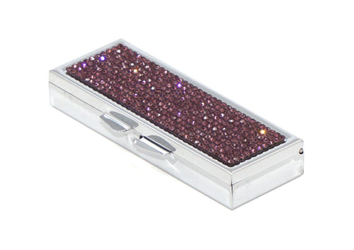 Purple Amethyst (Light) Crystals | Pill Case, Pill Box or Pill Container (6 Slots Rectangular) - Rangsee by MJ