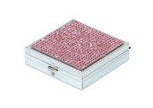 Load image into Gallery viewer, Pink Rose Crystals | Pill Case, Pill Box or Pill Container (2 Slots Square)
