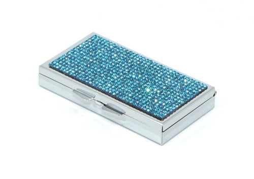 Aquamarine Light Crystals | Pill Case, Pill Box or Pill Container (7 Slots Rectangular)