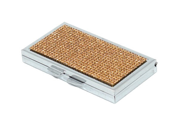 Rose Gold Crystals | Pill Case, Pill Box or Pill Container (7 Slots Rectangular) - Rangsee by MJ