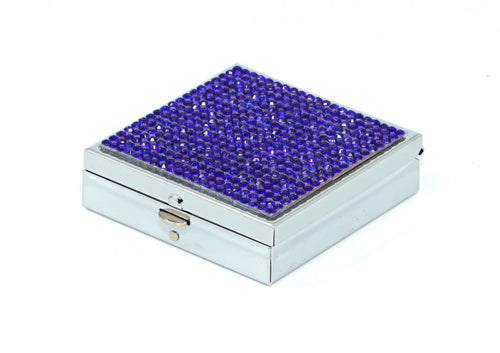 Royal Blue Crystals | Pill Case, Pill Box or Pill Container (2 Slots Square)