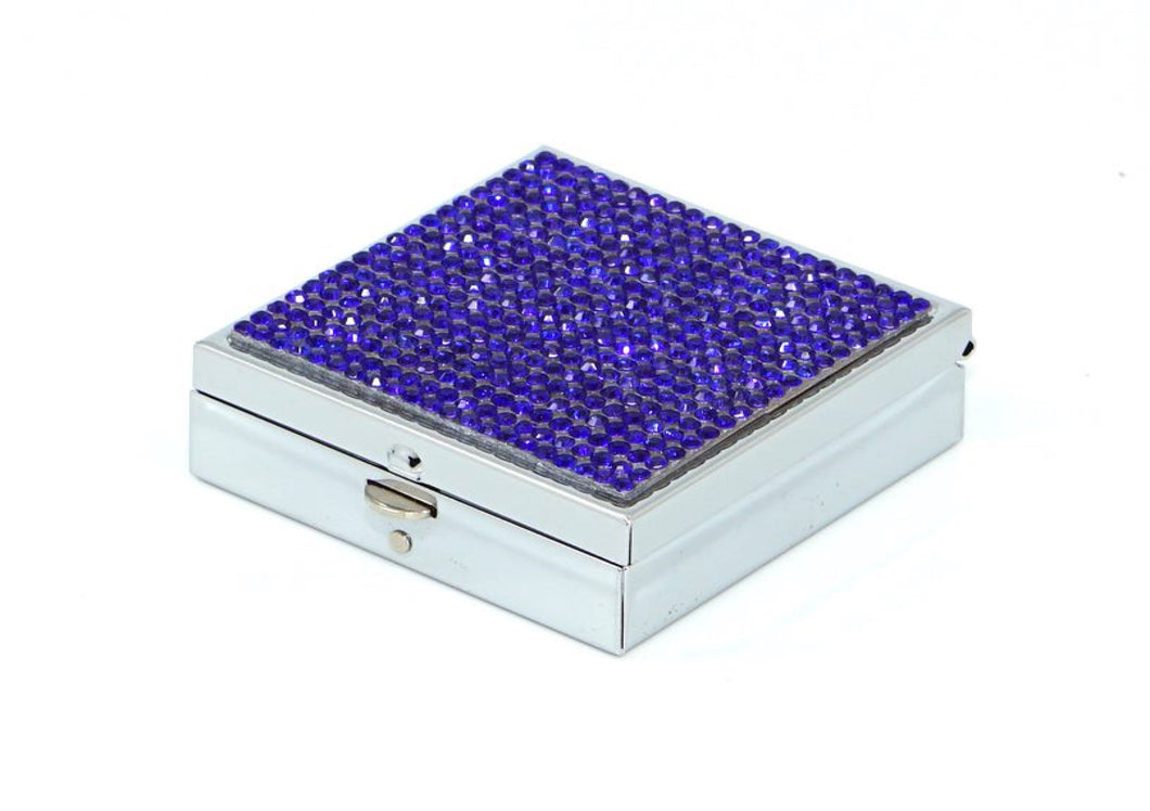 Royal Blue Crystals | Pill Case, Pill Box or Pill Container (2 Slots Square) - Rangsee by MJ