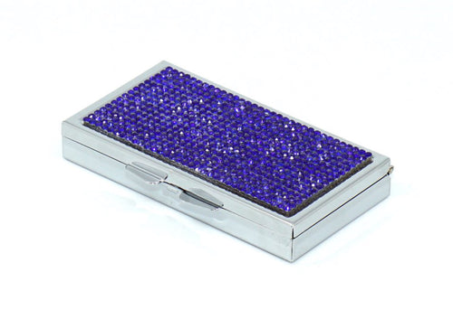 Royal Blue Crystals | Pill Case, Pill Box or Pill Container (3 Slots Rectangular) - Rangsee by MJ