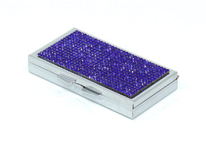 Royal Blue Crystals | Pill Case, Pill Box or Pill Container (3 Slots Rectangular) - Rangsee by MJ