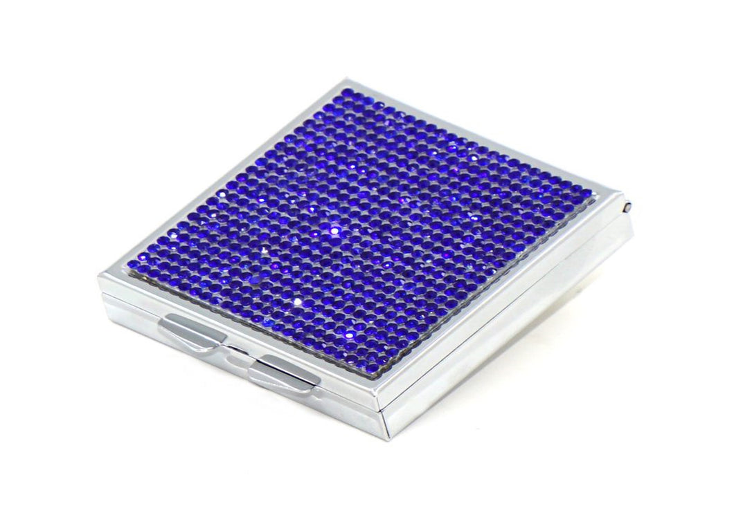 Royal Blue Crystals | Pill Case, Pill Box or Pill Container (4 Slots Square) - Rangsee by MJ