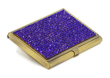 Load image into Gallery viewer, Aquamarine Dark Crystals | Brass Type Card Holder or Business Card Case - Rangsee by MJ
