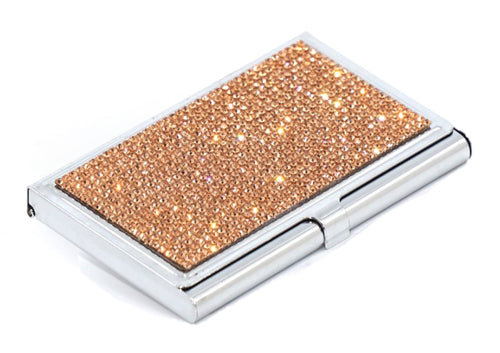 Rose Gold Crystals | Stainless Steel Type Card Holder or Business Card Case
