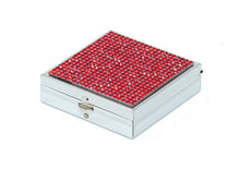 Load image into Gallery viewer, Pink Rose Crystals | Pill Case, Pill Box or Pill Container (2 Slots Square)
