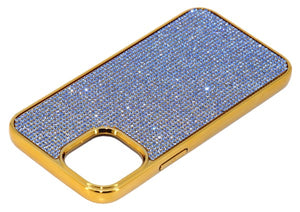 Blue Sapphire Crystals | iPhone 12 Pro Chrome TPU/PC Case