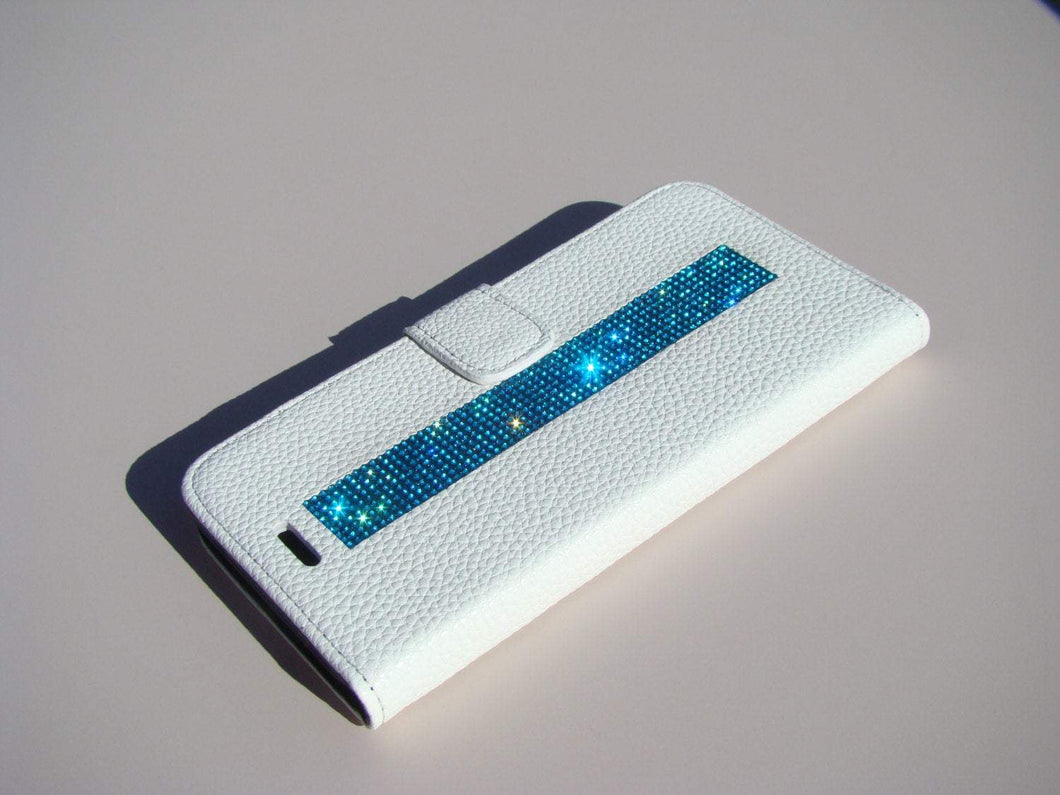 Cristales azul real | Funda tipo billetera blanca (iPhone 6 y iPhone 6s)