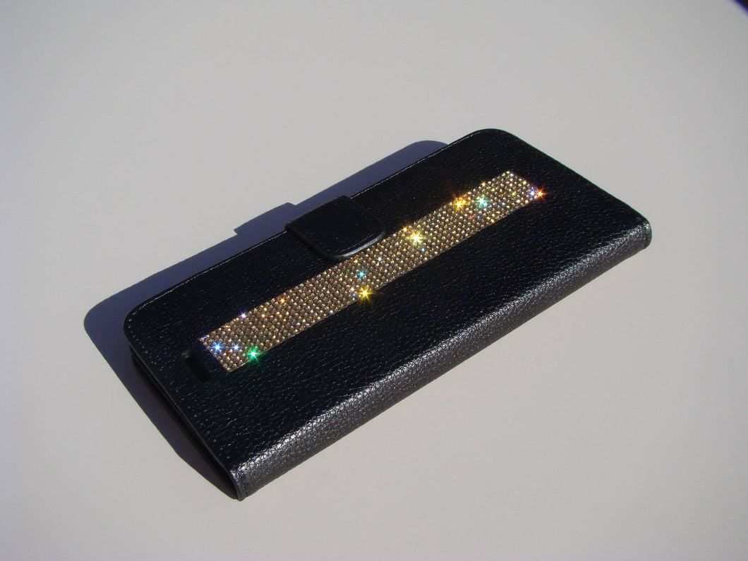 Gold Topaz Crystals | Black Wallet Case (iPhone 7 Plus & iPhone 8 Plus) - Rangsee by MJ